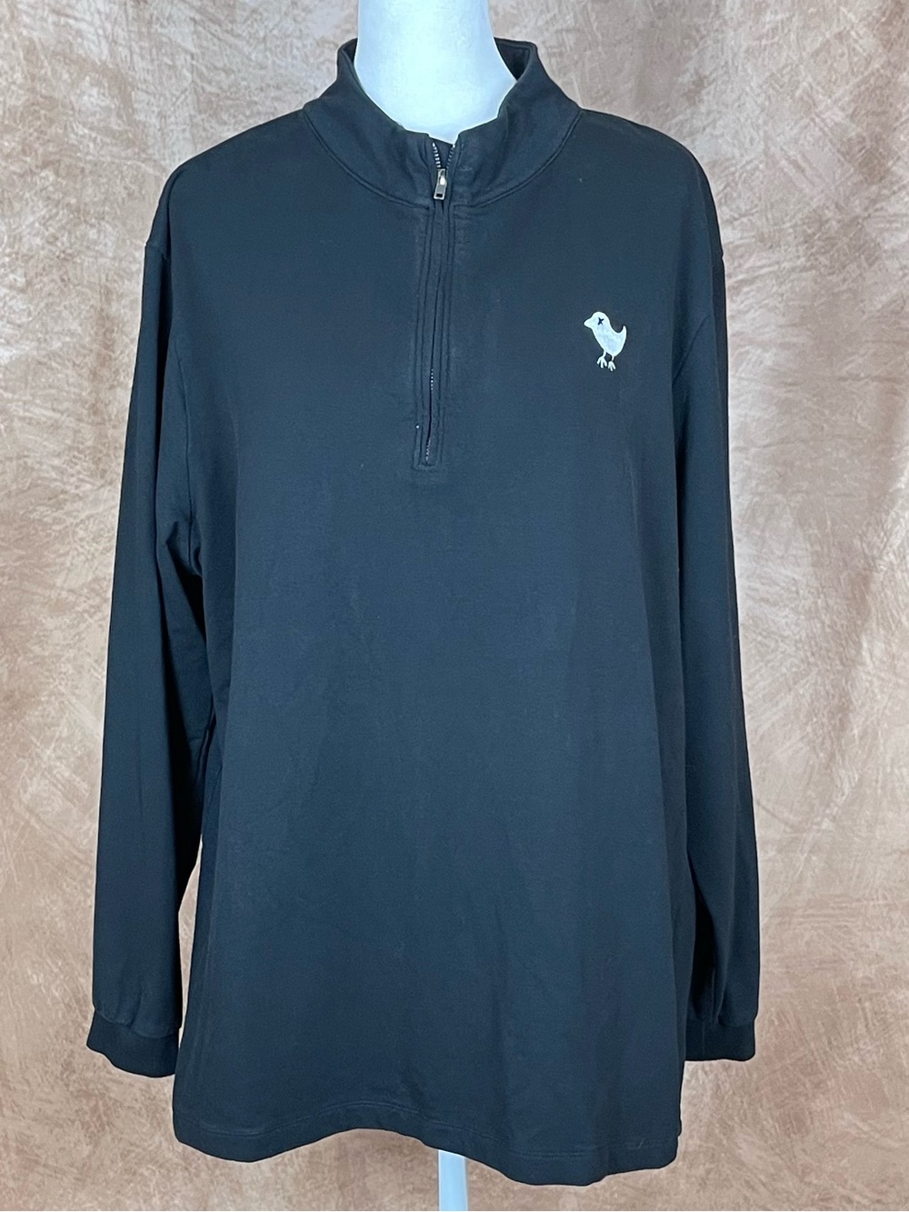 Bad Birdie Men's Black Long-Sleeve Quarter-Zip Shirt size Large